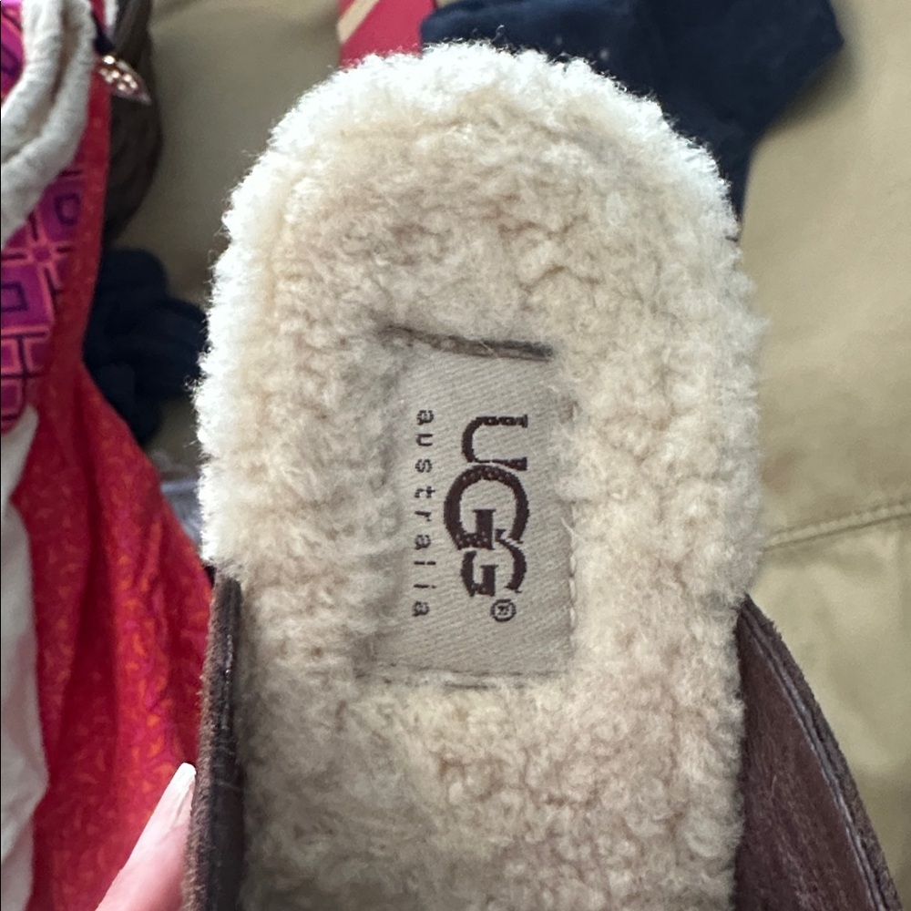 UGG Brown Suede Clogs with Medium Heel - Picture 13 of 15